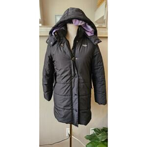 Wantdo Girls Down Insulated Parka Hooded Winter Ski Jacket Coat Size 10-12 Black